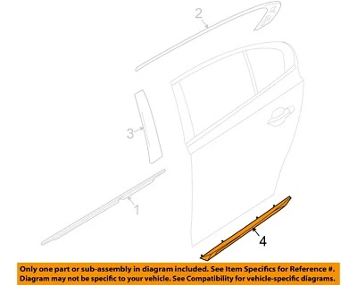 Cuerpo de puerta trasera derecha Lincoln FORD OEM MKS moldura lateral inferior 8A5Z5425556AA Foto 1 de 2