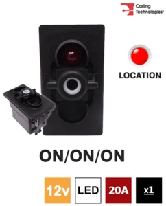 Carling 273.232 V-SERIES Rocker Switch Base 12V ON/ON/ON SP 1xLED RED - Picture 1 of 5
