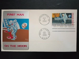 1969 United States, First Man on the Moon, Metallic Ornament (see pic 2), FDC - Picture 1 of 2