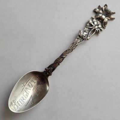 纯银勺子带莉莉·伯灵顿,IA - 纪念品 — 第 1/2 张图片