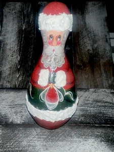 **Vtg. Beautifully Hand-Painted Santa Christmas Gourd Folk Art 10 Inch Unique - Picture 1 of 5