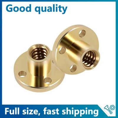 T8 - T36 Brass Round Flange Trapezoidal Nut for Threaded Rod Lead Screw - Image 1 of 4