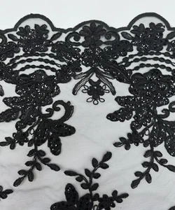 Embroidered Sequin  Lace Table Runner Scalloped Edges Party Wedding Decorations - Picture 1 of 111