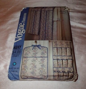 VOGUE CRAFT PATTERN 8317 ~ CLOSET ORGANIZERS ~ SHOES SUIT LAUNDRY GARMENT *UNCUT - Picture 1 of 2