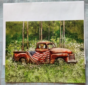 "Red, White Truck-en", (1) Leanin Tree Ex-LARGE Birthday Card, With (1) Envelope - Picture 1 of 8
