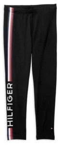 TOMMY HILFIGER Girls Leggings Black Stripe Logo ▪︎Size 5▪︎ NWT - Picture 1 of 4