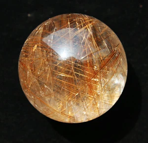 105g Boutique NATURAL PRETTY GOLDEN RUTILATED QUARTZ CRYSTAL SPHERE BALL - Picture 1 of 12
