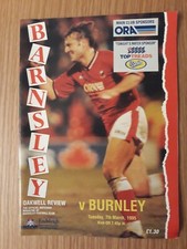 1994/95 BARNSLEY v BURNLEY 7th Mar 1995 programme GERRY TAGGART feature