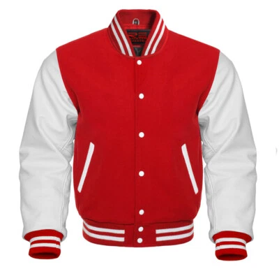 Varsity Letterman Wool & Real Cowhide Leather Sleeves High Quality Bomber Jacket - Image 1 of 2