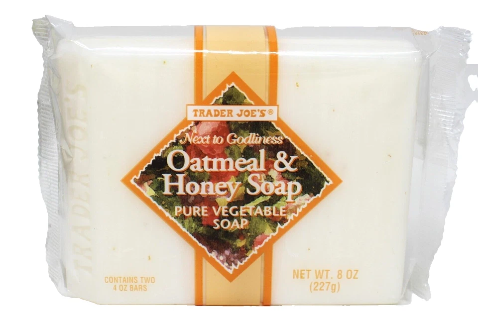 Trader Joe's Oatmeal & Honey Vegetable Soap 4 oz each Lot of 2 Sealed Pure New - Image 1 of 1