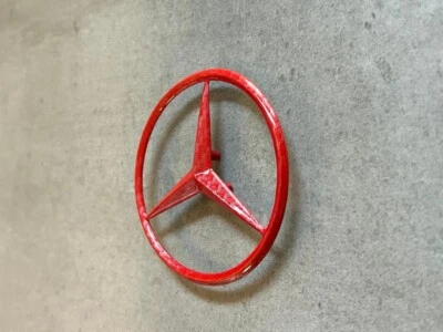 Mercedes-Benz SL-Class R129 Red Carbon Fiber Effect OEM Trunk Star Emblem W163 - Image 1 of 4