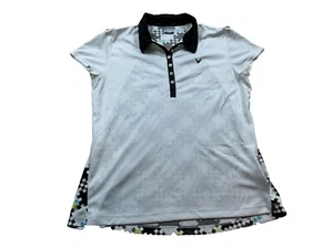 Polo de golf Callaway para mujer grande blanco multicolor diseño geométrico cuello - Imagen 1 de 7