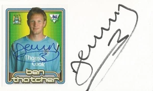 MAN CITY: BEN THATCHER SIGNED 3x5 WHITECARD+COA - Picture 1 of 1
