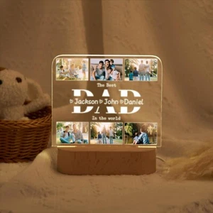 Regalo Festa del Papà - Foto Personalizzata Luce Notturna, Miglior Regalo dai Bambini al Papà - Foto 1 di 8
