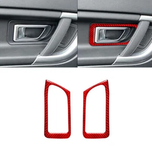 For Land Rover Discovery Sport 2015-2019 Red Carbon Fiber Rear Door Handle Trim - Picture 1 of 12