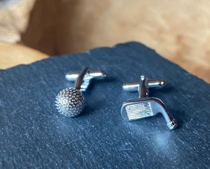 Manschettenknöpfe Cufflinks Golf Golfschläger Geschenkidee Hochzeit NEU 04M - Bild 1 von 3