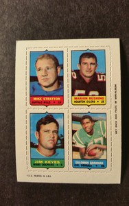 1969 TOPPS FOUR-IN-ONE INSERT -SEE PICTURES OF NAMES RARE ITEM /GREAT CONDITION 