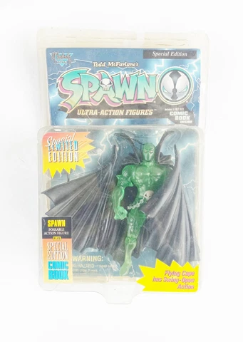 1996 McFarlane Spawn Special Edition Green Figure & Comic from Series 1 DAMAGED Cover