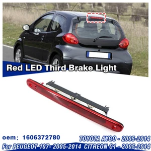 Red LED Third Brake Center High Mount Stop Lamp For PEUGEOT 107 CITROEN C1 05-14 - Picture 1 of 8