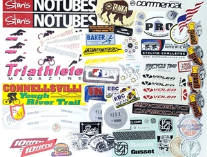 Vtg Sticker Lot Cycling Bicycle Motocross Motorcycle Bike Shops Part Triathlete - Picture 1 of 5