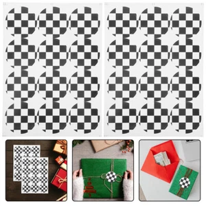 20 Pcs Candy Bag Sticker Decoration Black White Checkered Stickers - Afbeelding 1 van 12