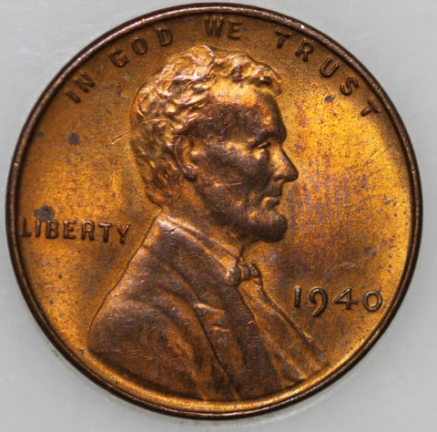 * 1940-P Wheat Cent Uncirculated BU, Popular Collector Coin As Shown Cover