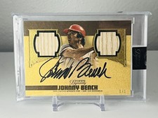2019 TOPPS DYNASTY JOHNNY BENCH GOLD 1/1 AUTO DUAL BAT RELIC ONE OF ONE
