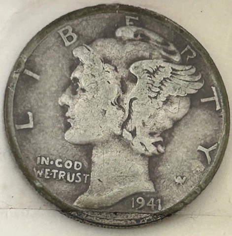 Rare Mercury Silver Dime 1941 Cover