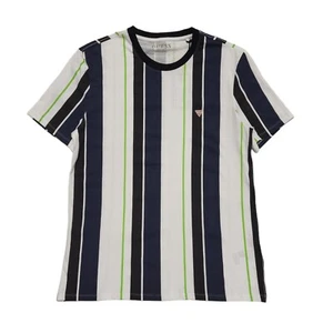 Guess T-Shirt White, Blue & Green Striped Short Sleeve BNWT Mens UK Size M DD62 - Picture 1 of 7