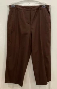 Pantology Womens Capri Pants Size 12P Brown Elastic Back Wide Waistband New 185 - Picture 1 of 7