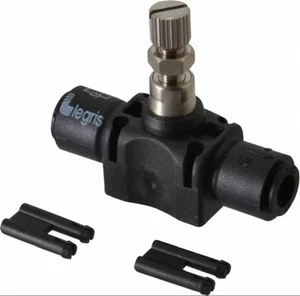 LEGRIS Flow Control Valve Inline 1/4" Female Push-On Inlet/Outlet 1PFZ8 77705600 - Picture 1 of 4