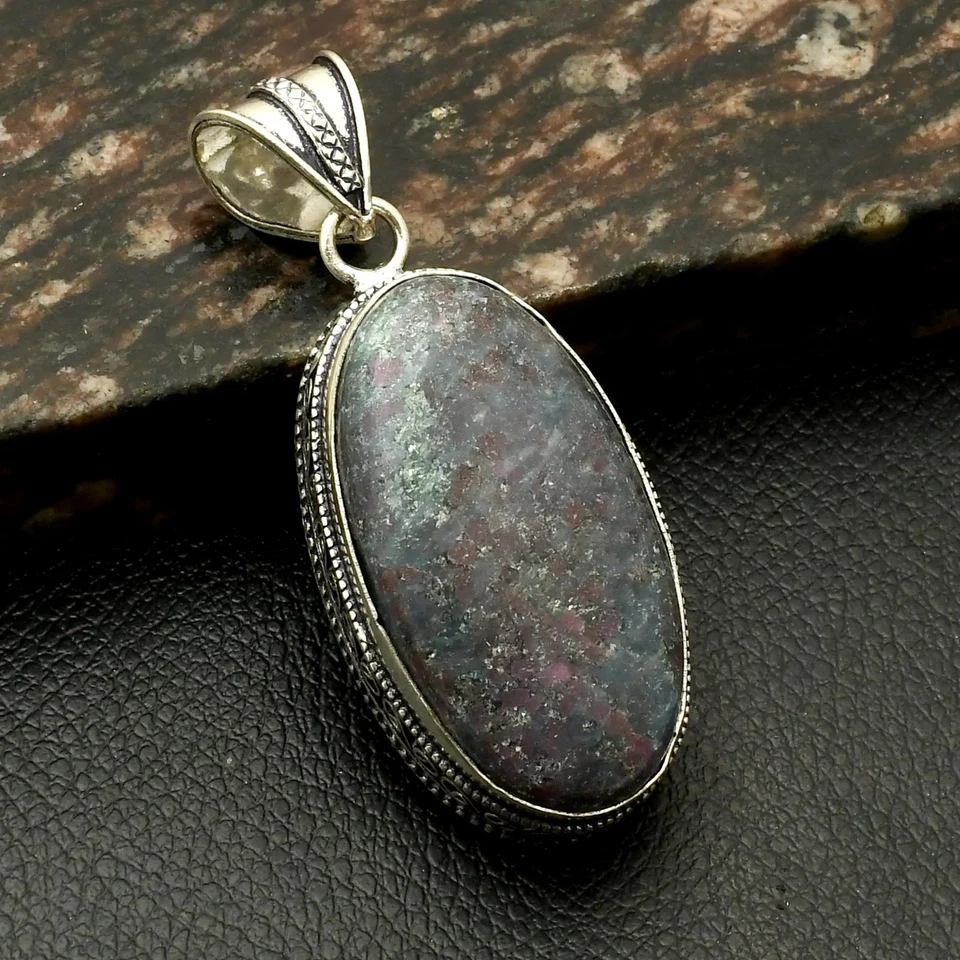 Colgante de piedras preciosas de zoisita de rubí hecho a mano diseño antiguo joyería 2,48" AP-44438 Foto 1 de 1