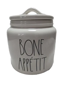Colección artesanal Rae Dunn de magenta bote de golosinas para perros “Bone Appetit” - Imagen 1 de 8