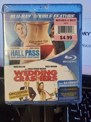 Hall Pass & Wedding Crashers (Blu-ray) NEW/ SEALED BUT PLASTIC WRAP TORN BADLY - Image 1 of 2