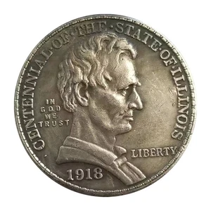 1918 Lincoln-Illinois Commemorative Half Dollar, glänzendes massives Juwel - Bild 1 von 6