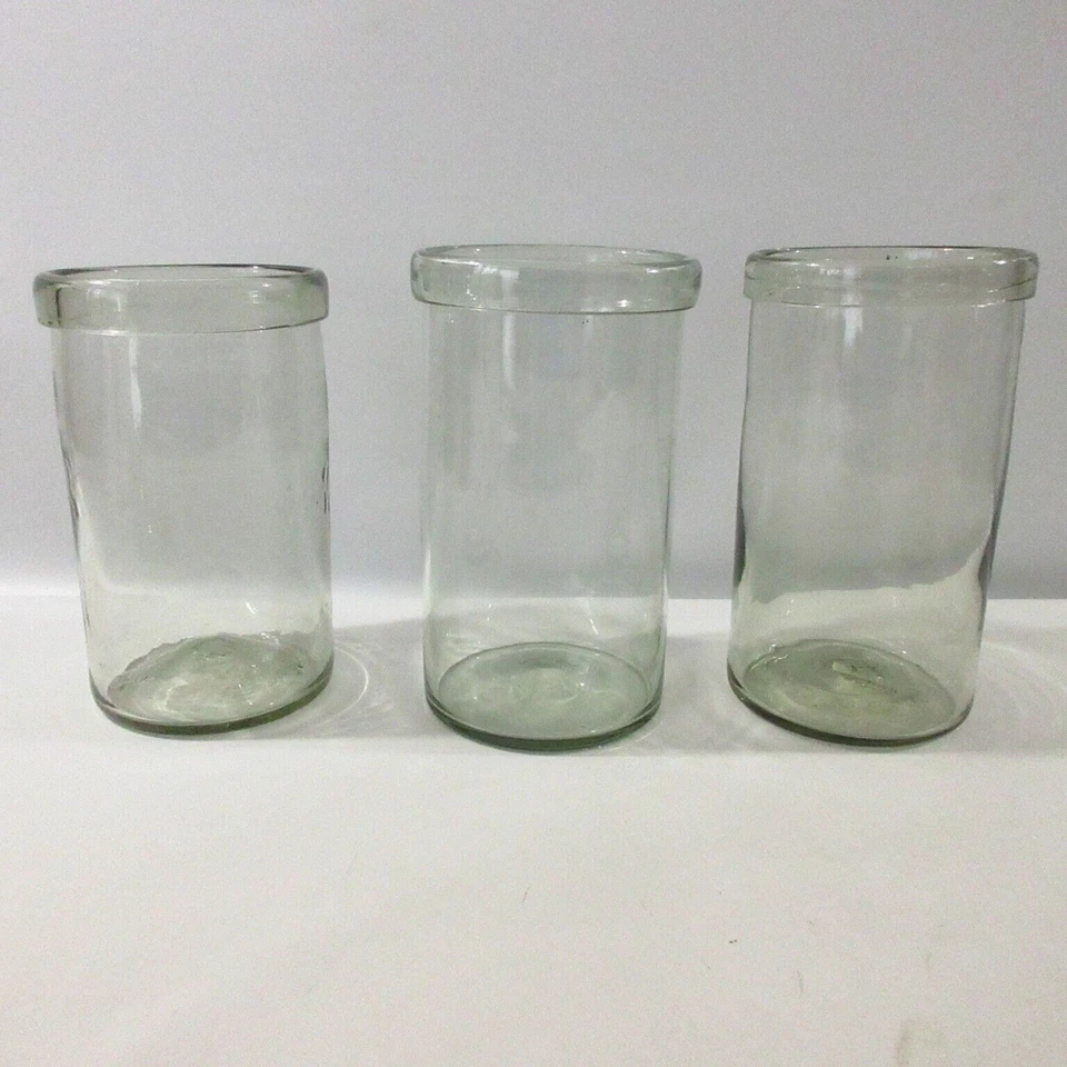 Glass Pillar Candle Hurricane Vases 9" Clear Heavy Thick Home Decor Lot of 3 - Image 1 of 4