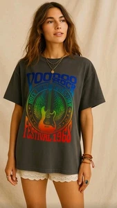 Free People Vintage Festival bedrucktes Grafik-T-Shirt Größe X-Large neu in Verpackung 78 $ - Bild 1 von 9