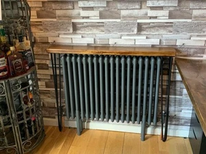 Rustic Radiator Cover Console Table with Hairpin Legs Hallway Radiator Table - Picture 1 of 16