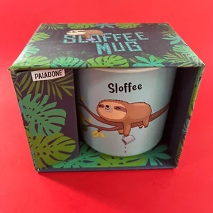 fun SLOFFEE mug by PALADONE - coffee crazy SLOTH on tree branch - NEW in BOX - Picture 1 of 11