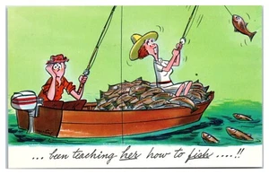 Habe ihr beigebracht, wie man Humor fischt Postkarte - Bild 1 von 2