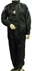 2PC WATERPROOF MOTORCYCLE MENS WOMENS RAIN SUIT GEAR w/ REFLECTIVE PATCHES - V7O - Picture 1 of 1