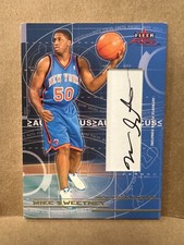 2003-04 Fleer Focus /50 Mike Sweetney #AF/MS Rookie Auto RC New York Knicks NBA