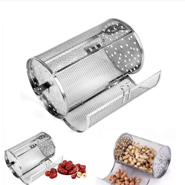 Stainless Steel Rotisserie Grill Roaster Drum Peanut Oven Racks BBQ Tool Photo Related