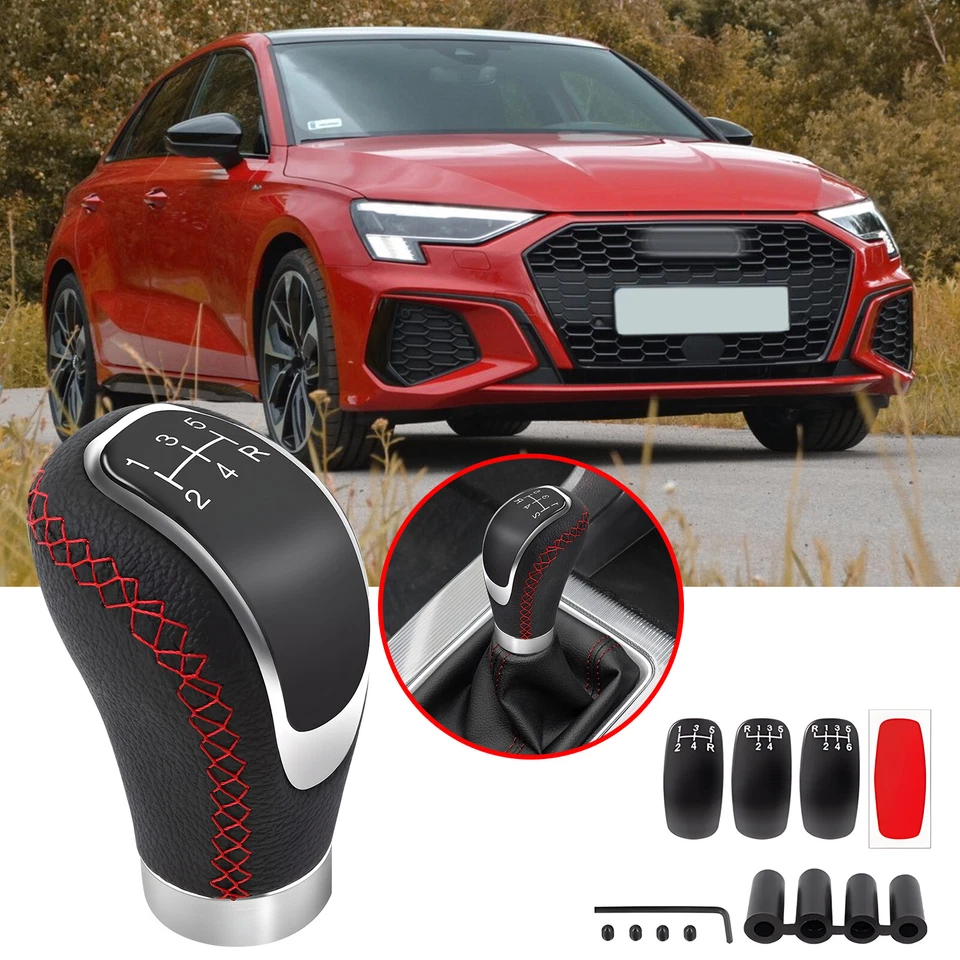 For AUDI A3 A4 A5 A6 A7 A8 5/6 Speed Manual Gear Stick Shift Knob Shifter Lever Foto 1 de 4