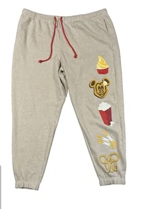 Disney Parks Food Sleep Pants Sweat Adults Size 3x  Men's Popcorn Pretzel Mickey - Picture 1 of 5