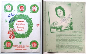 Ray Price & Kitty Wells SIGNED Christmas Country Jubilee Program JSA Autographed - Picture 1 of 8