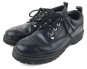 Vtg Sketchers Mens Size 9.5 Black Leather Shoes Chunky Platform Grunge Y2K
