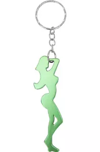 Keychain - Woman Shaped Green Colored Novelty Bottle Opener #35010 - Picture 1 of 1