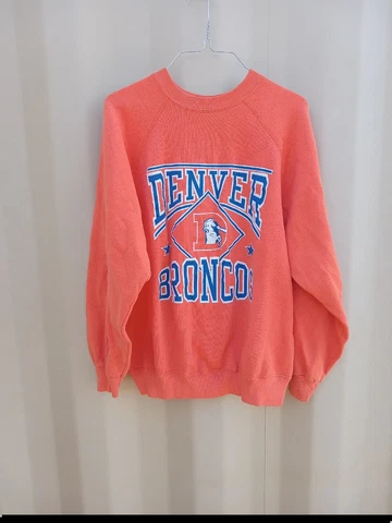 Vintage Artex NFL Denver Broncos Sweatshirt Orange Made in USA Women XLarge Cover