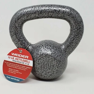 Kettlebell de ferro fundido Weider peso manual 10 lb - Imagem 1 de 4